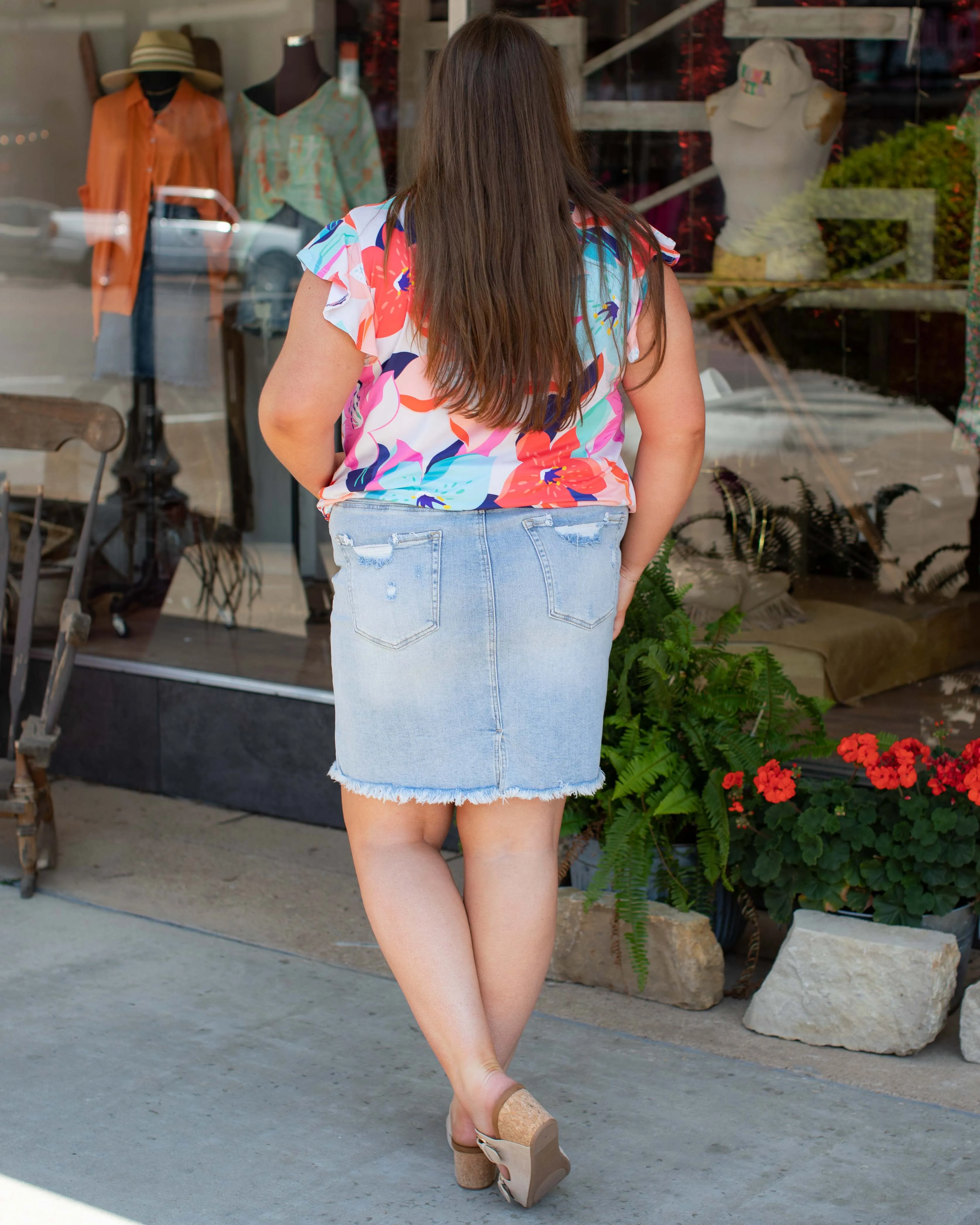 LIVING MY BEST LIFE HW DENIM SKIRT - 2 COLORS