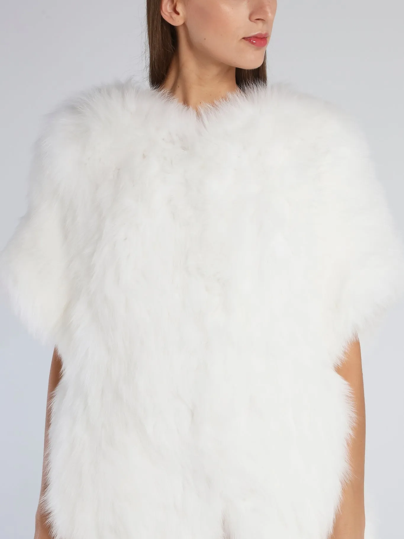 Liz White Fur Coat