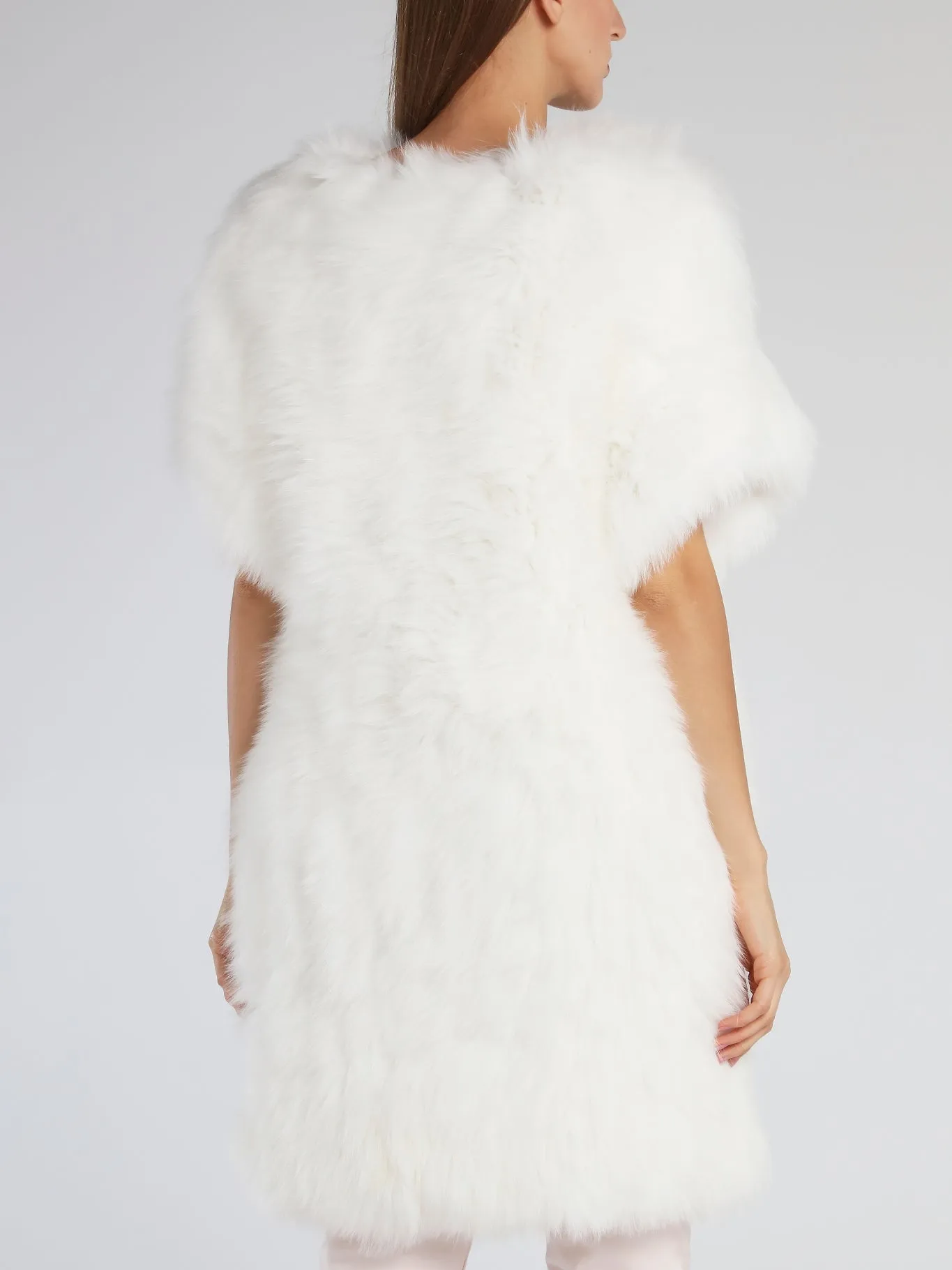 Liz White Fur Coat