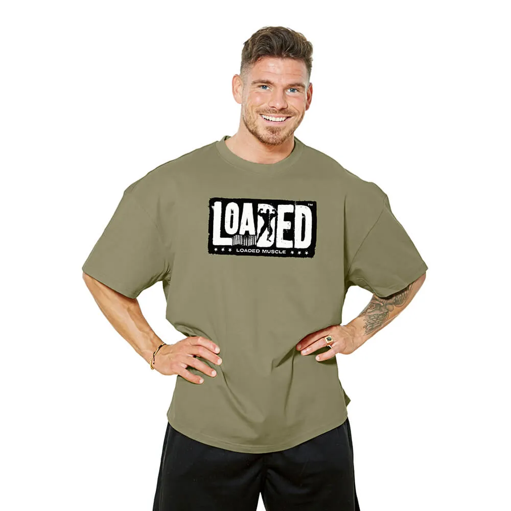 Loaded Barcode Oversize Tee - Washed Green