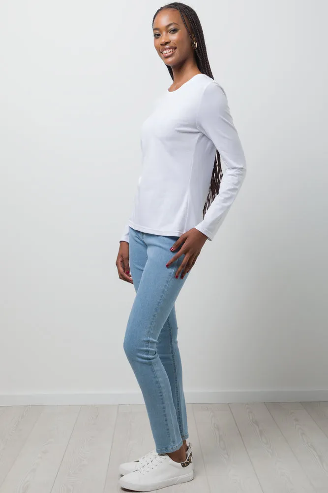 Long Sleeve Crew Neck T-Shirt White