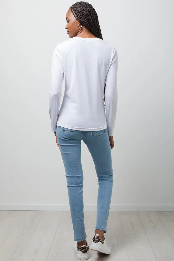 Long Sleeve Crew Neck T-Shirt White