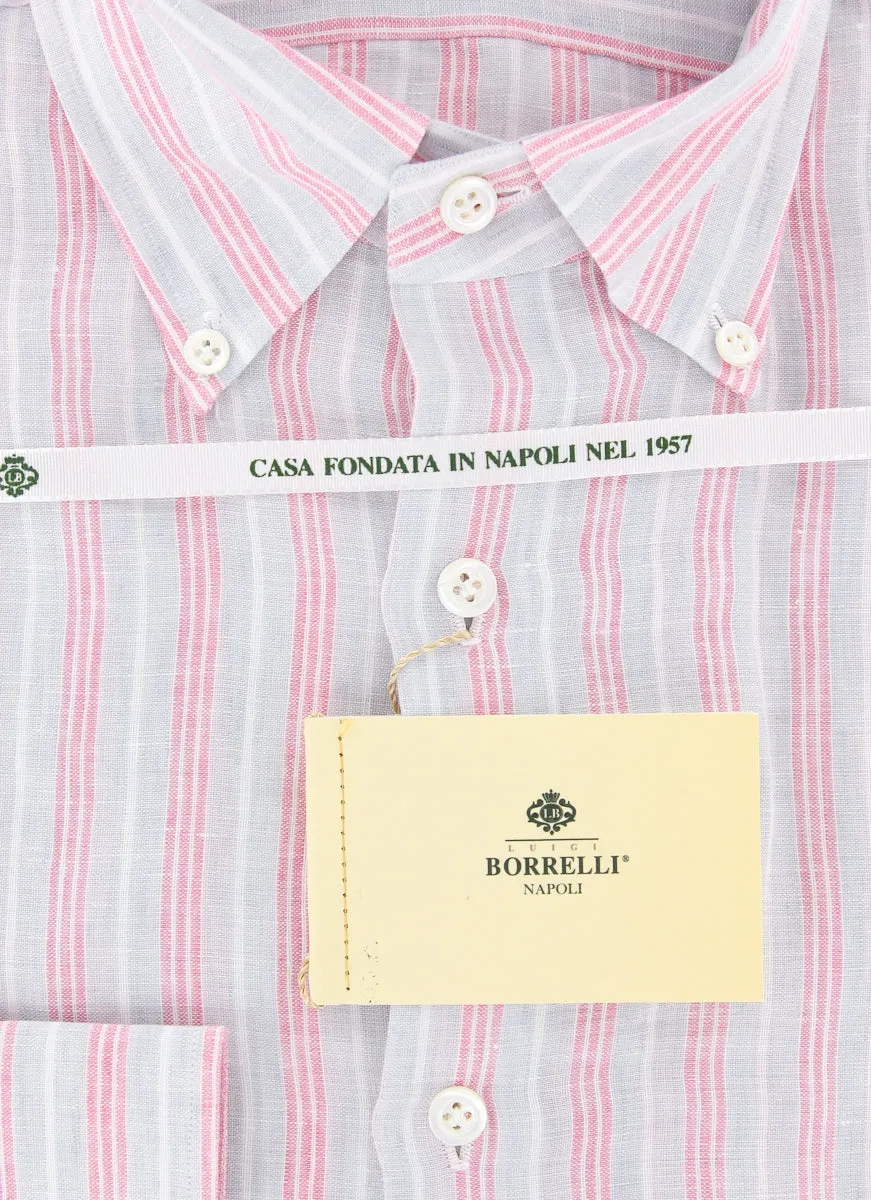 Luigi Borrelli Light Gray Shirt - 15 US / 38 EU