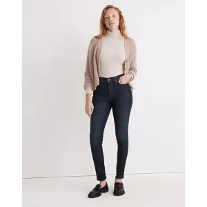Madewell 10&quot; High-Rise Skinny Jeans In Dalesford Wash NWT Women's 28 Blue