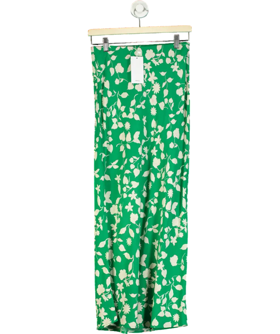 MANGO Green Printed Long Skirt UK S
