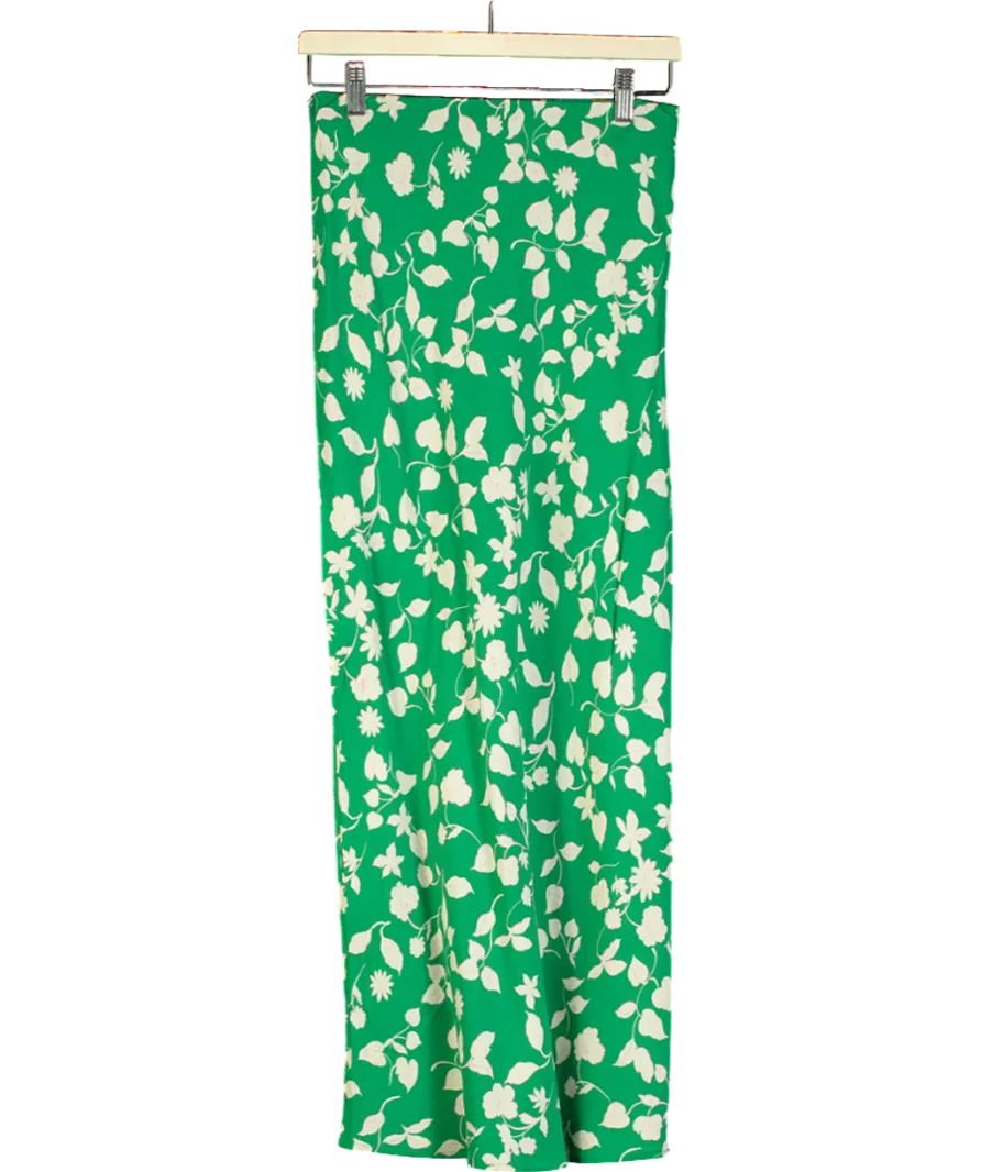 MANGO Green Printed Long Skirt UK S