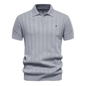 Men’s Breathable Knitted Short-Sleeve Polo Shirt