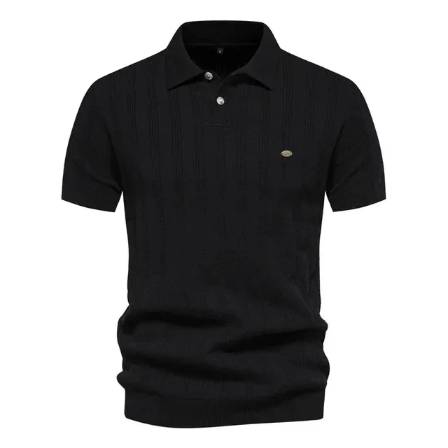Men’s Breathable Knitted Short-Sleeve Polo Shirt