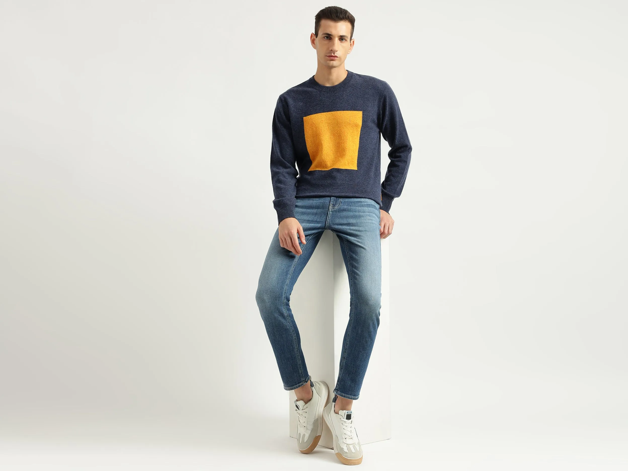 Men's Solid Low Crotch Jeans