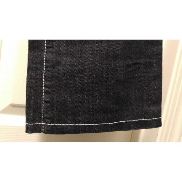 Miss Chic Womens Dark Blue Thick Stitch‎ Bling Bootcut Jeans MC1518C Sz 7 29x29