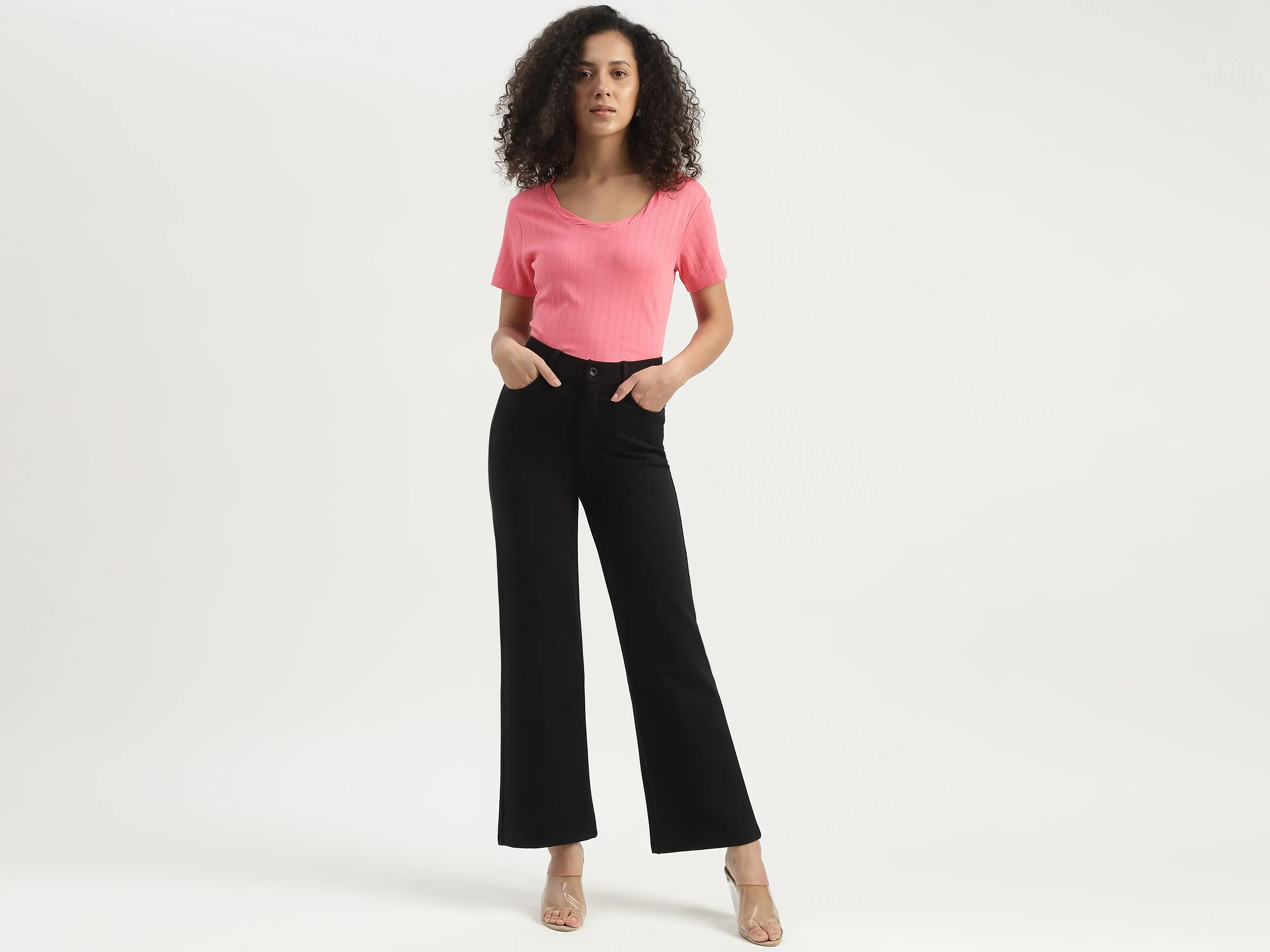Monotone Wide Leg Trousers