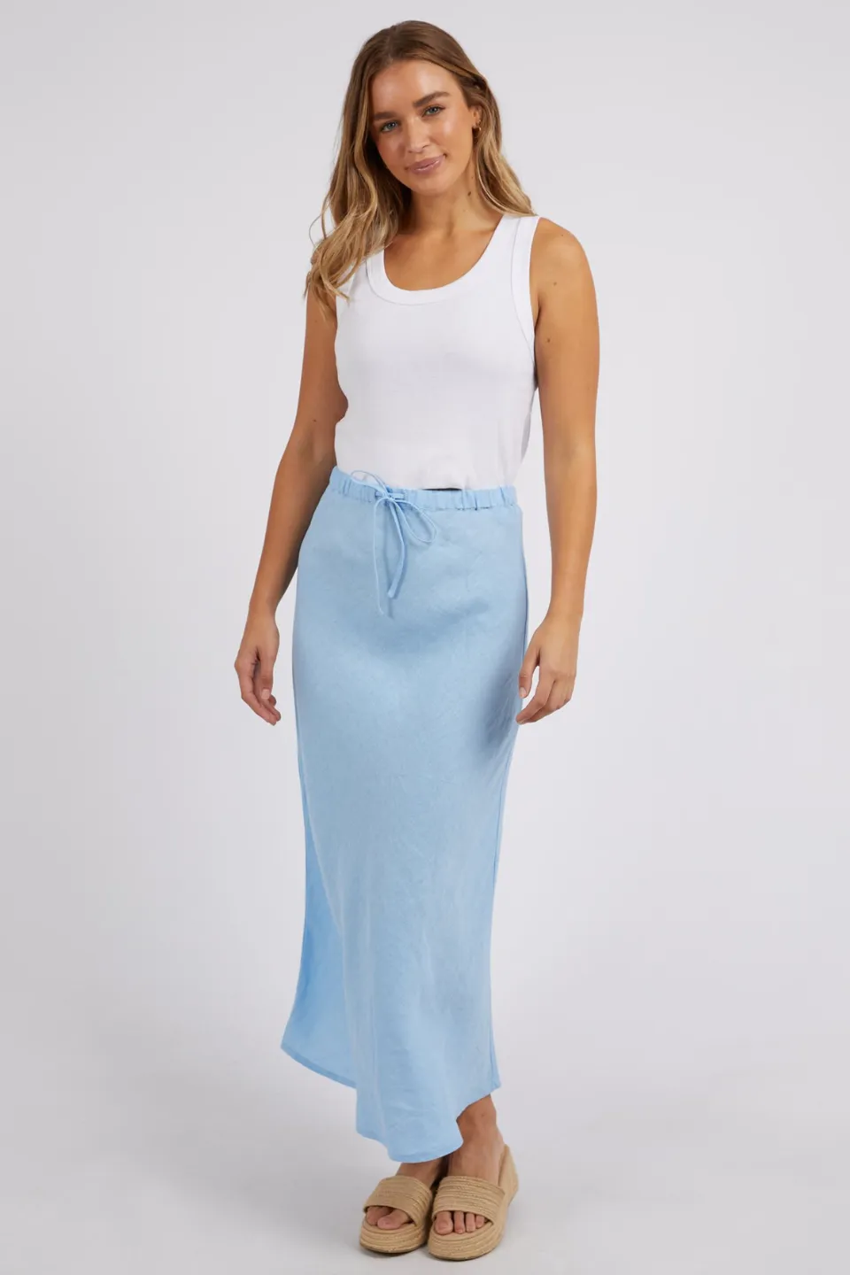 Montrose Blue Bell Linen Maxi Skirt