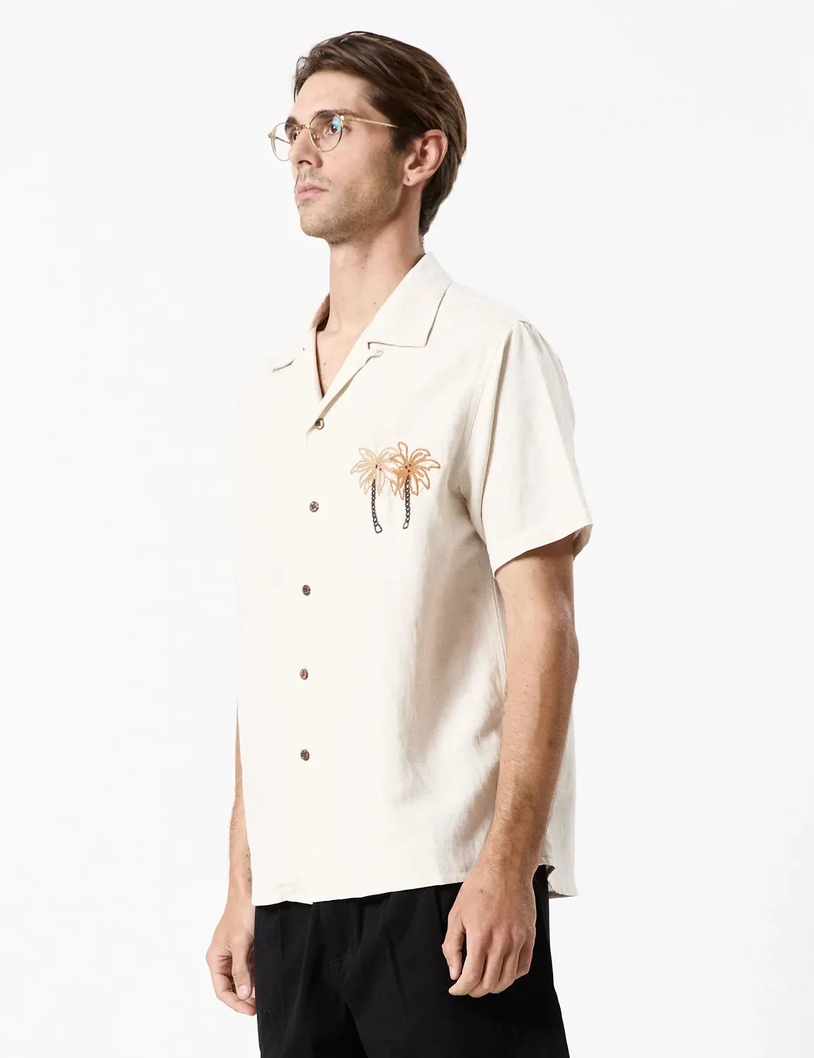 MR SIMPLE COCO EMBROIDERED CUBAN S/S BOWLER SHIRT BM043306