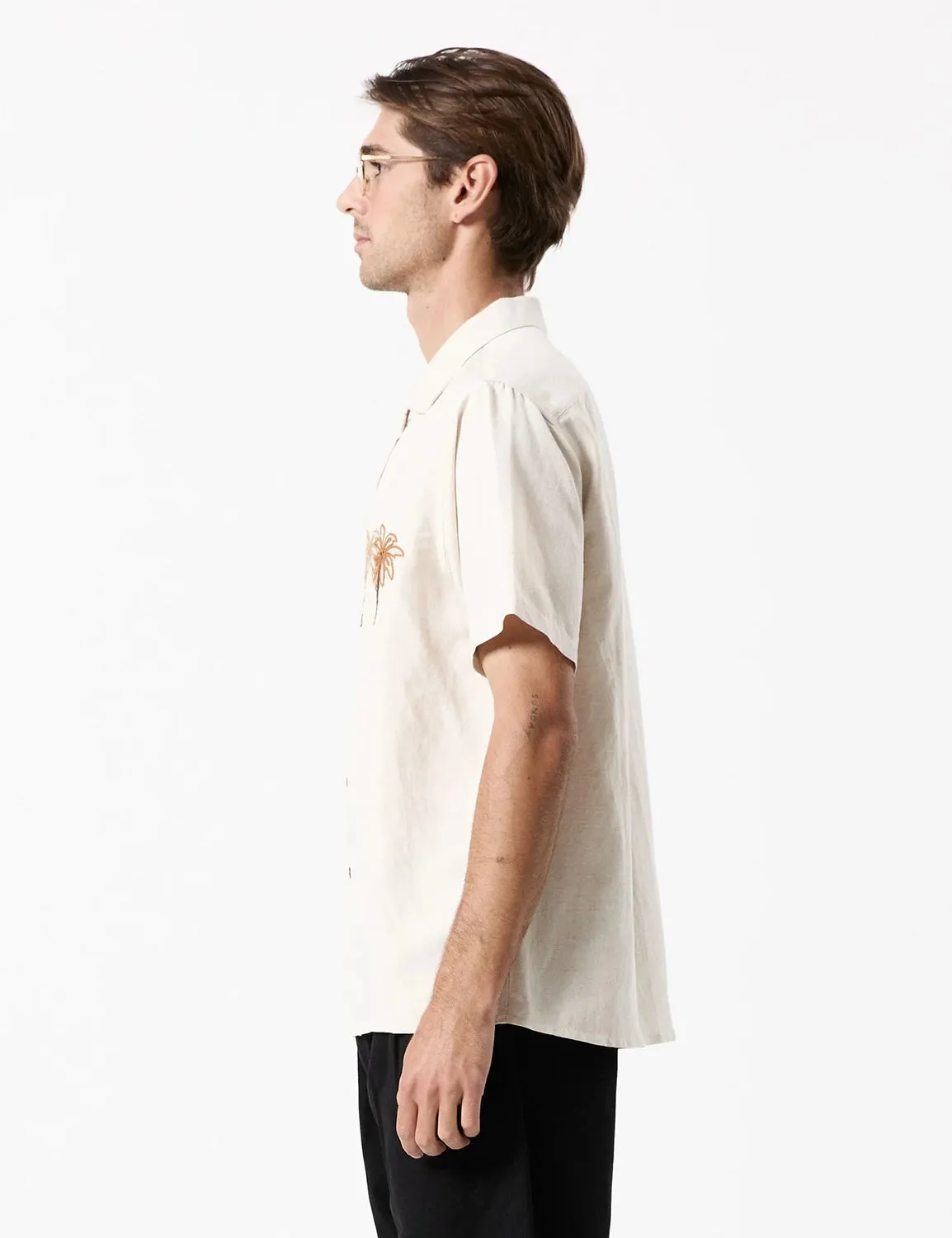 MR SIMPLE COCO EMBROIDERED CUBAN S/S BOWLER SHIRT BM043306