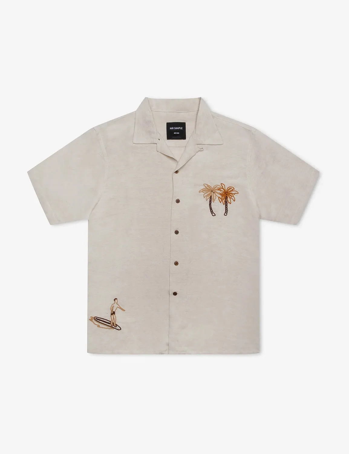 MR SIMPLE COCO EMBROIDERED CUBAN S/S BOWLER SHIRT BM043306