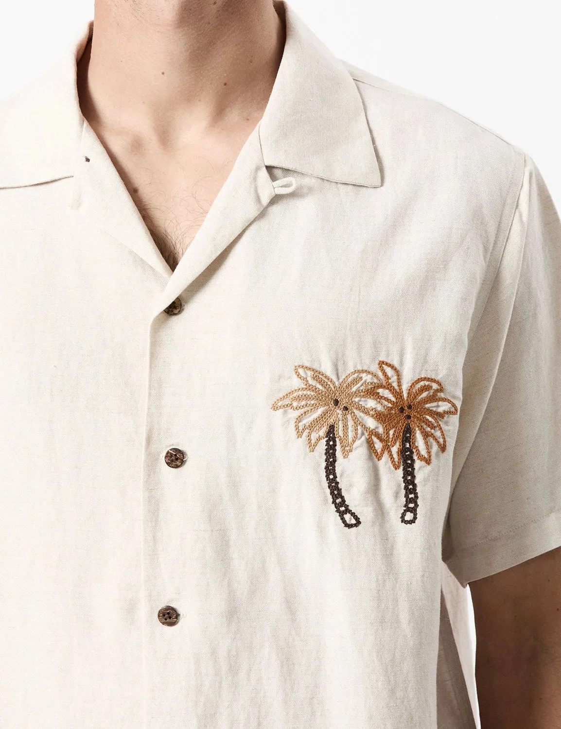 MR SIMPLE COCO EMBROIDERED CUBAN S/S BOWLER SHIRT BM043306