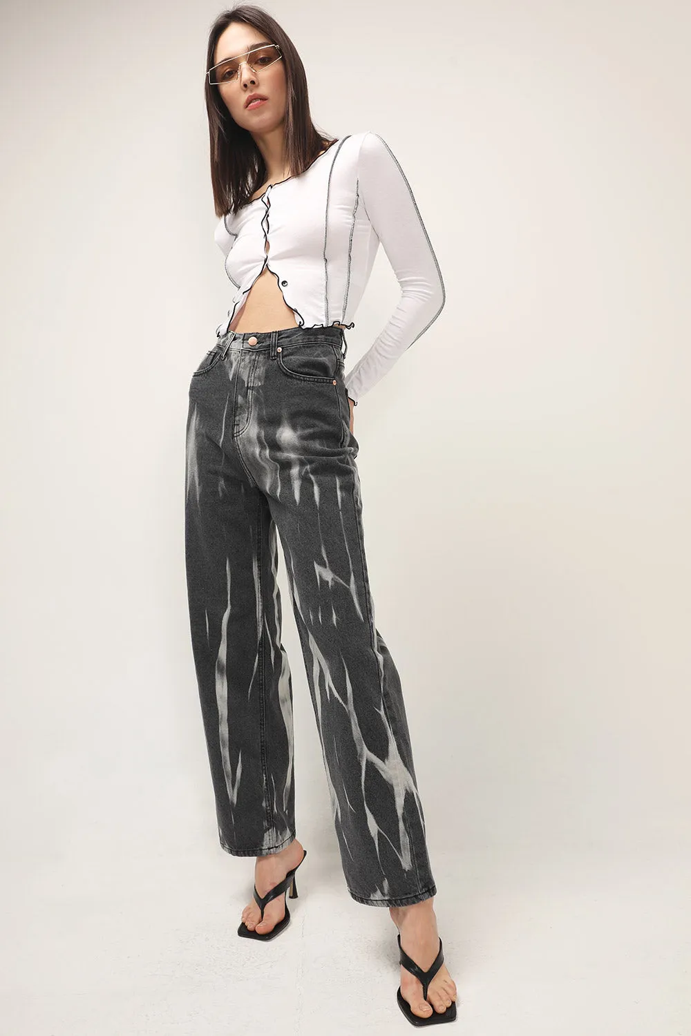 Nala Grunge Wash Wide Jeans