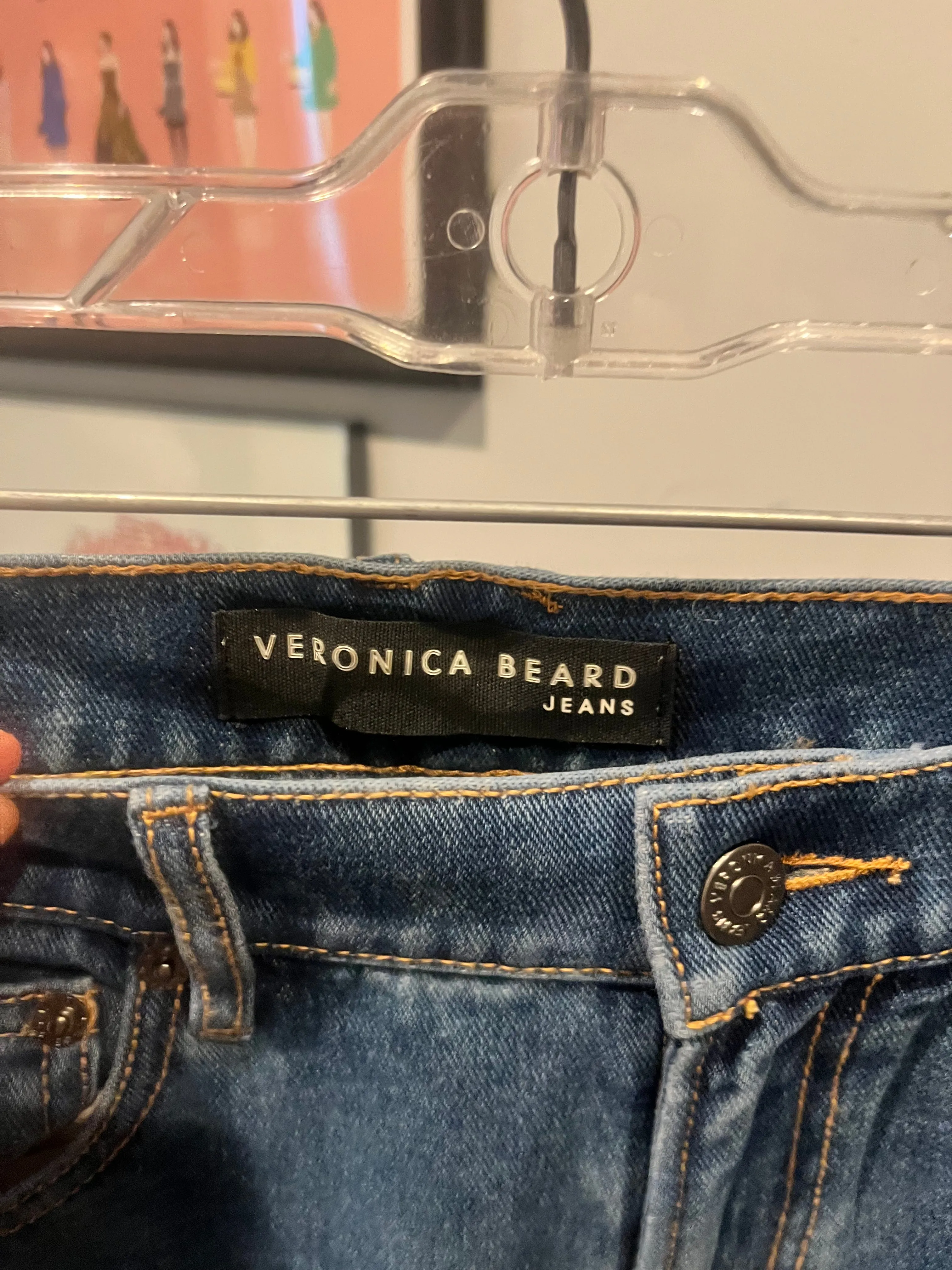 NEW Veronica Bears Dark Denim Flare Parachute-leg Jeans 26/2