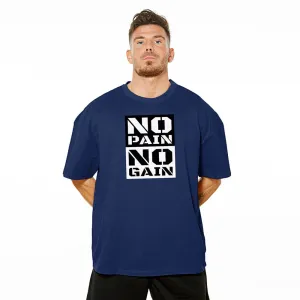 No Pain No Gain Oversize Tee - Navy