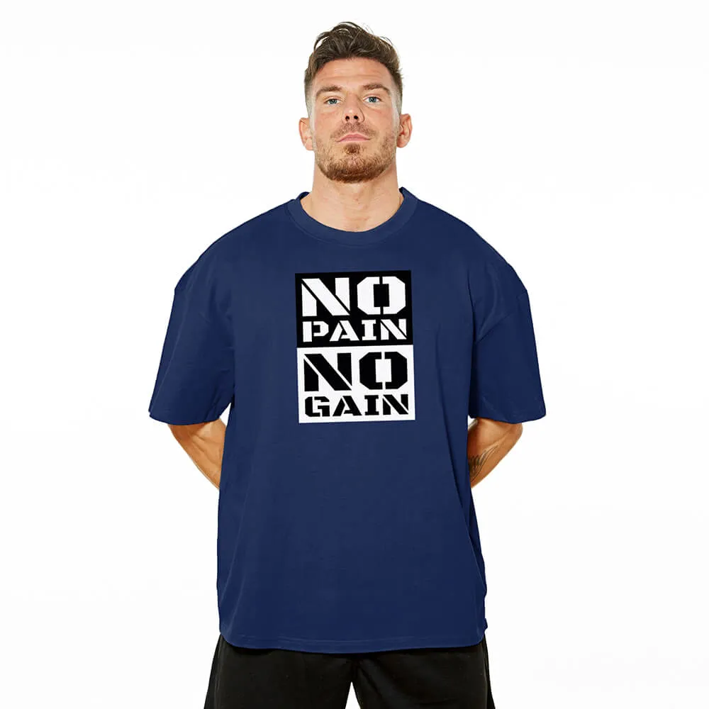 No Pain No Gain Oversize Tee - Navy