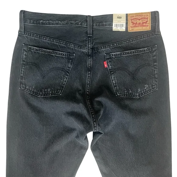 NWT Levi's 501 Original Fit Jeans Black Distressed Jeans Size 32