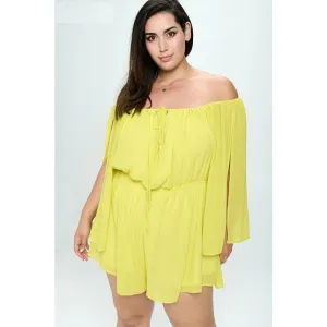 Off Shoulder Chiffon Romper