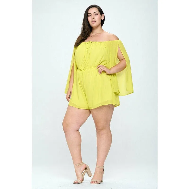 Off Shoulder Chiffon Romper