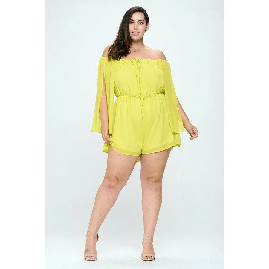 Off Shoulder Chiffon Romper
