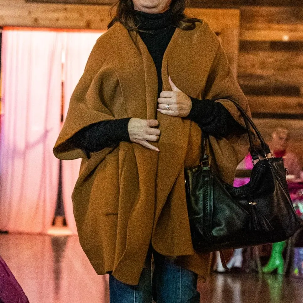 Oh So Warm Oversized Soft Knit Hooded Poncho Coat - FINAL SALE