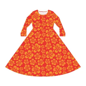 Orange Hibiscus Dance Dress