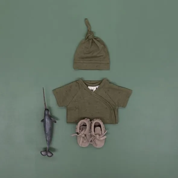Organic Cotton Elf Knotted Hat - Fir Green