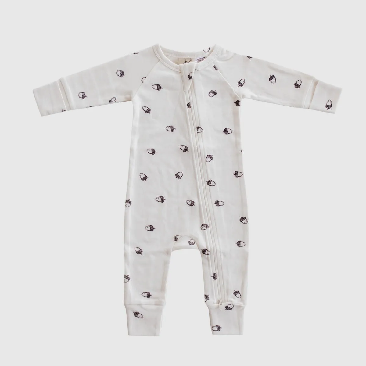 Organic Cotton Zip Romper - Acorn