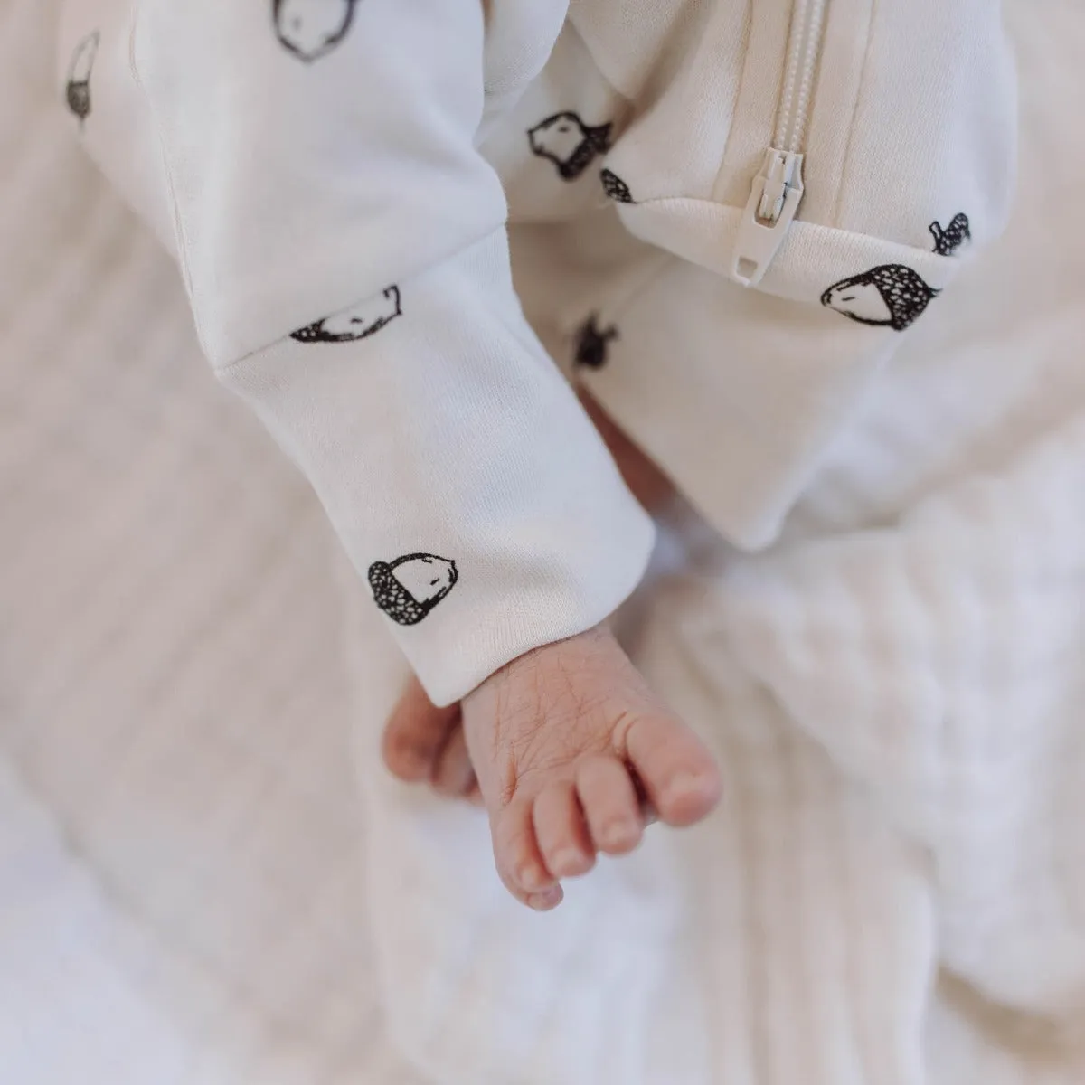 Organic Cotton Zip Romper - Acorn