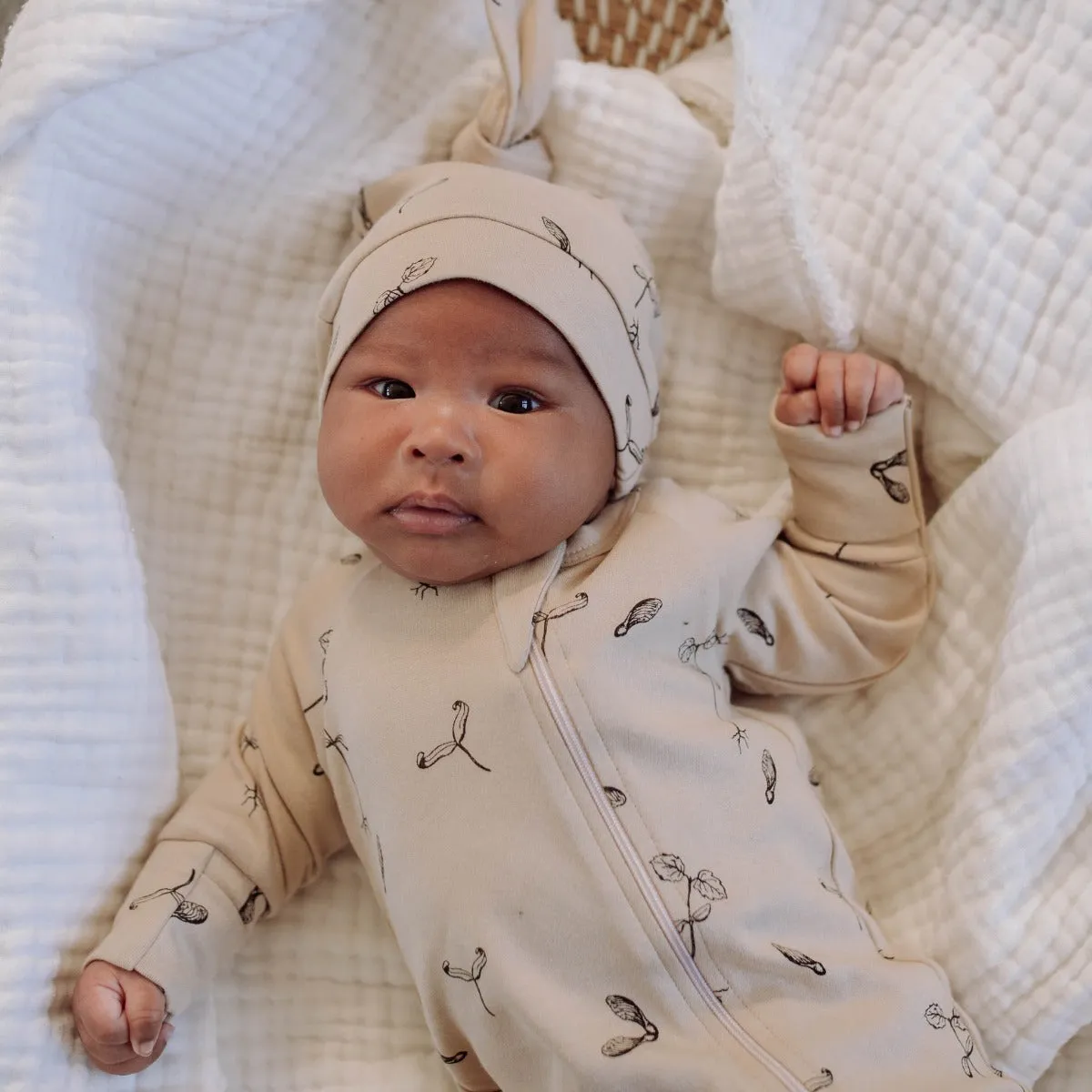 Organic Cotton Zip Romper - Maple