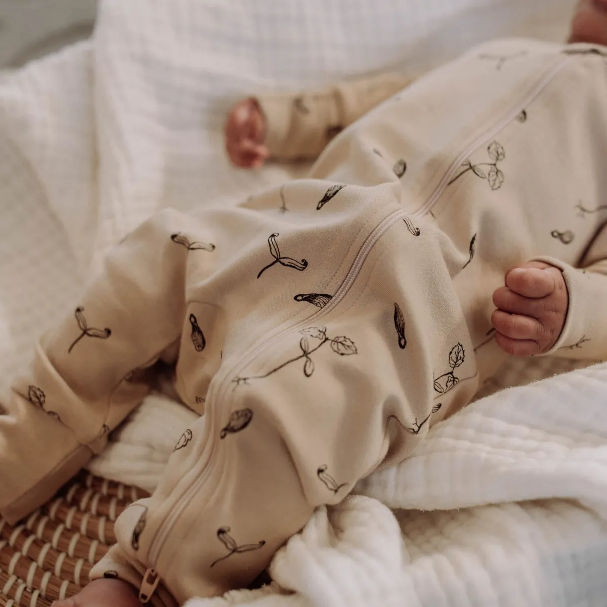 Organic Cotton Zip Romper - Maple