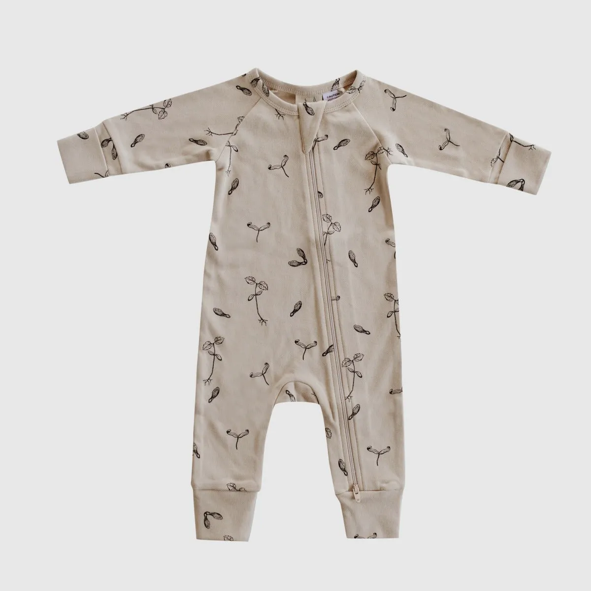 Organic Cotton Zip Romper - Maple