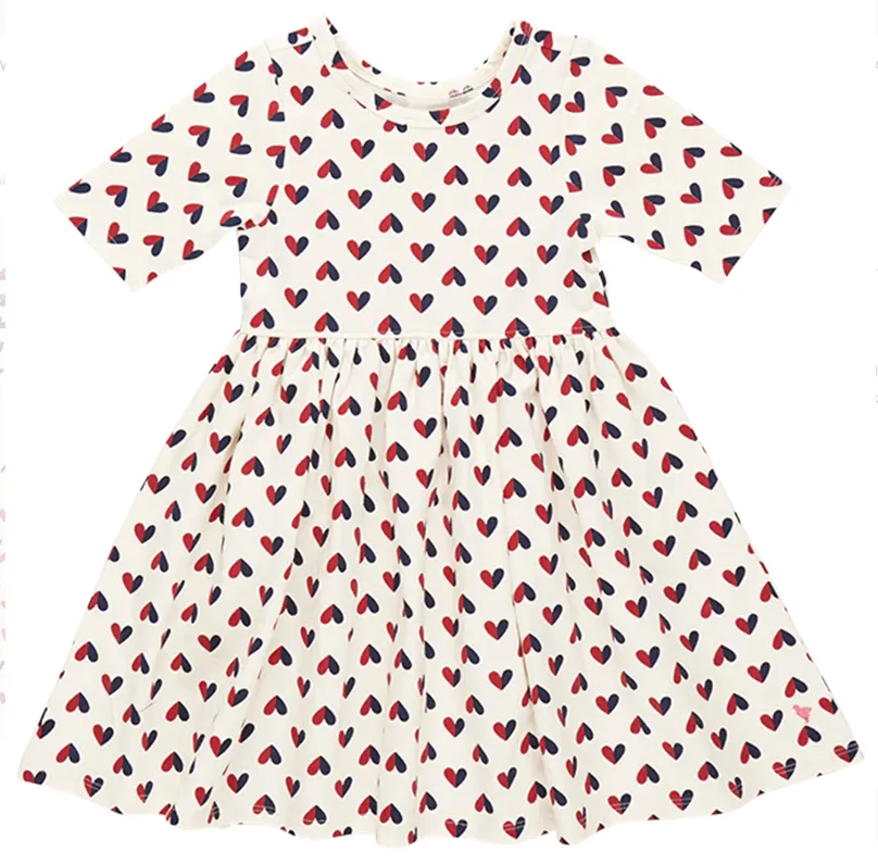 Organic Steph Dress | Mini Half Hearts