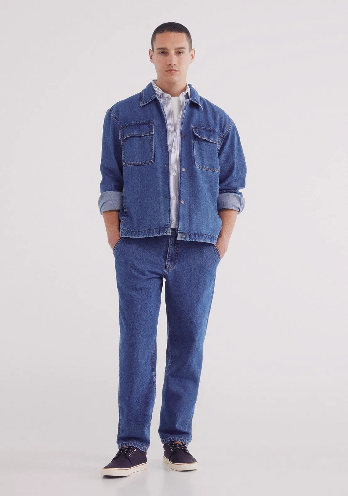 Oversize Fit Denim Jacket - Blue