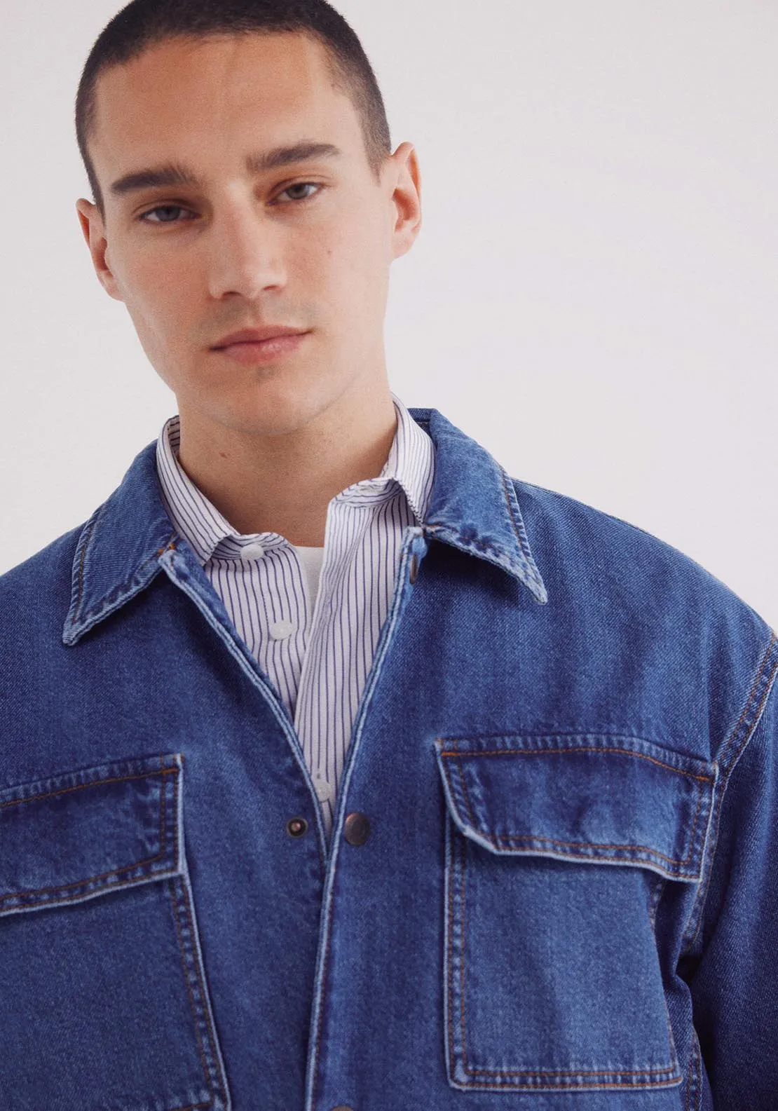 Oversize Fit Denim Jacket - Blue