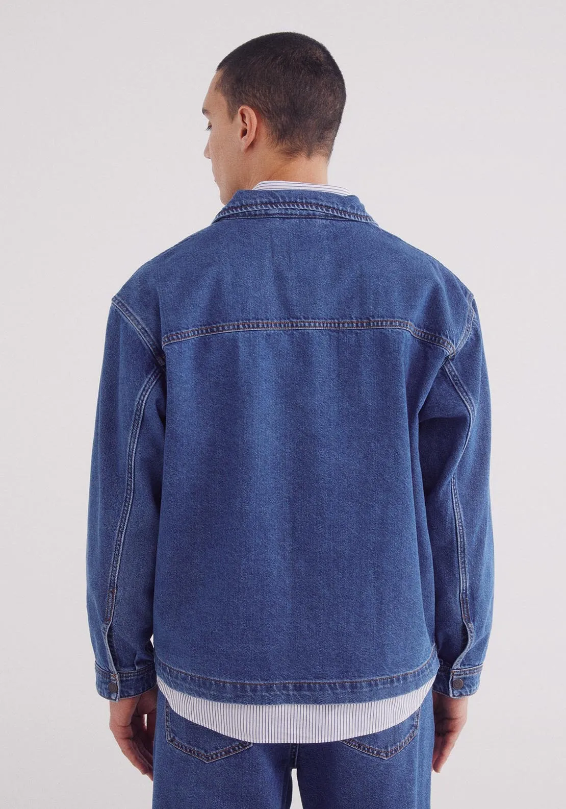 Oversize Fit Denim Jacket - Blue