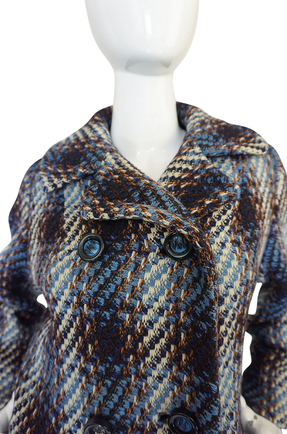 Oversized 1960s Wool Tweed Boucle Coat