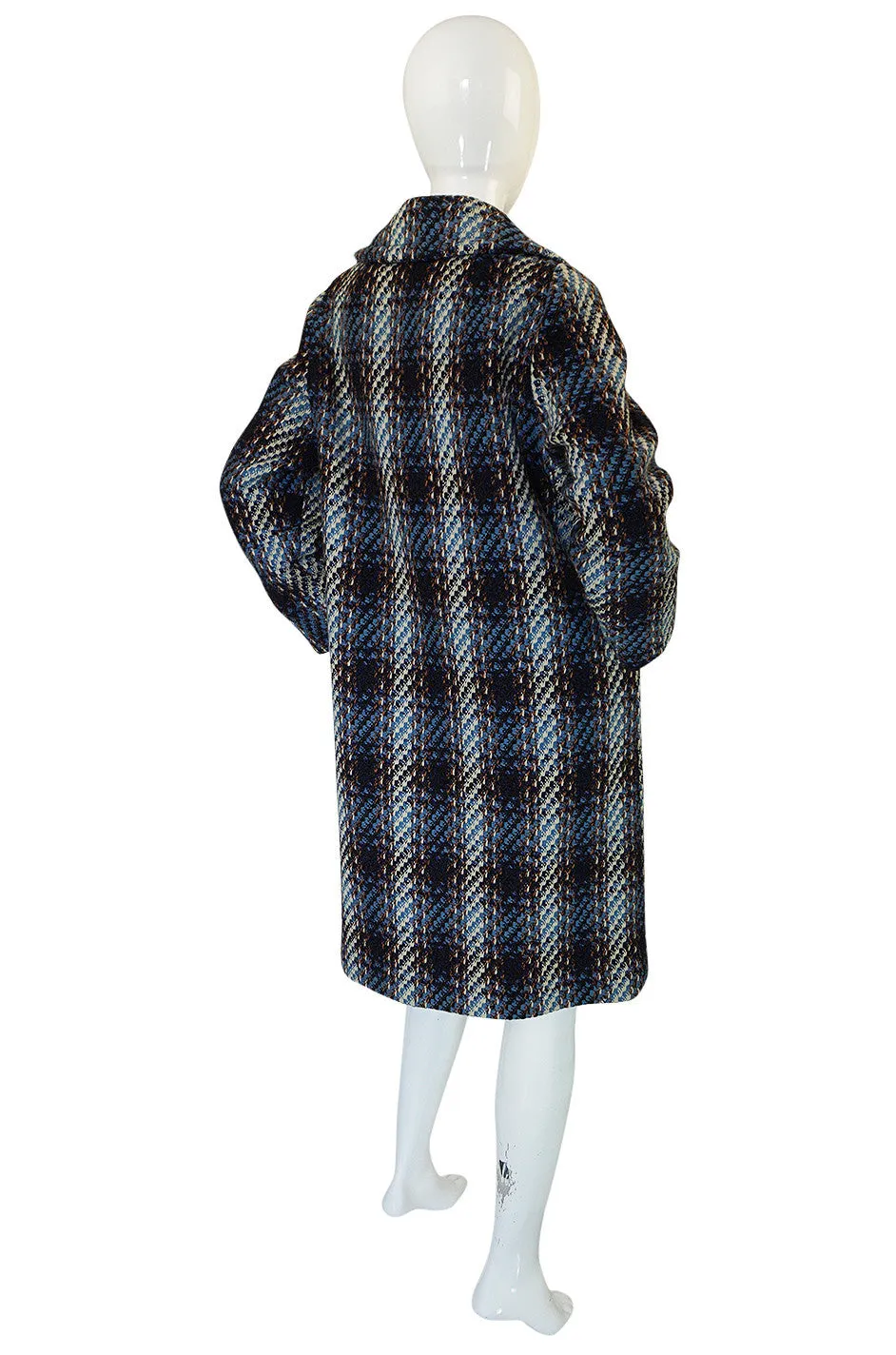 Oversized 1960s Wool Tweed Boucle Coat