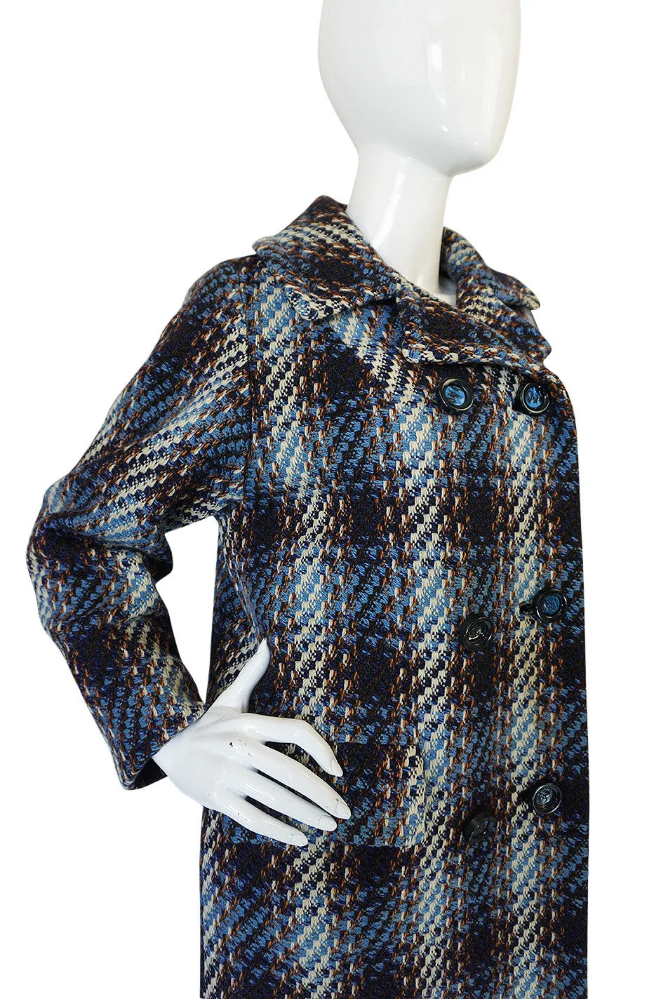 Oversized 1960s Wool Tweed Boucle Coat