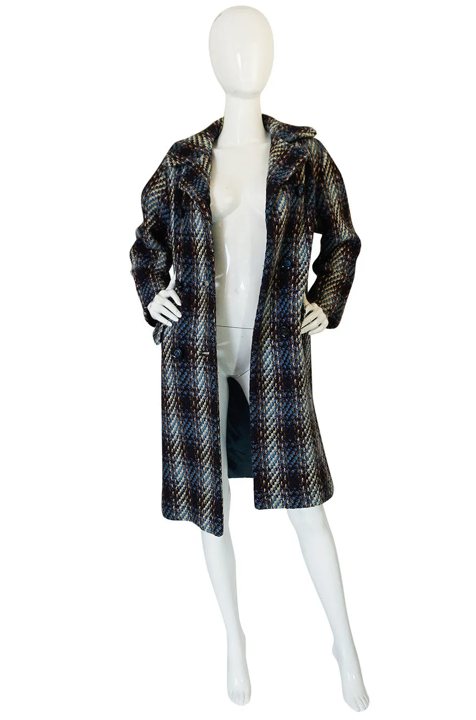 Oversized 1960s Wool Tweed Boucle Coat