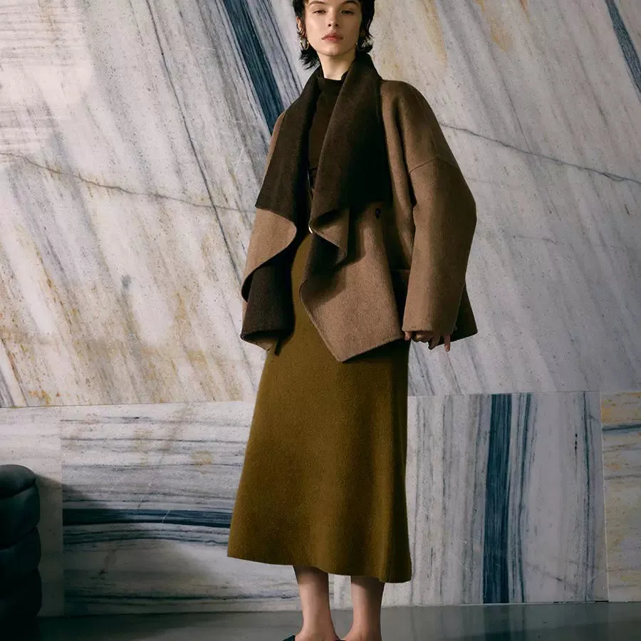 Oversized Two-Tone Coat