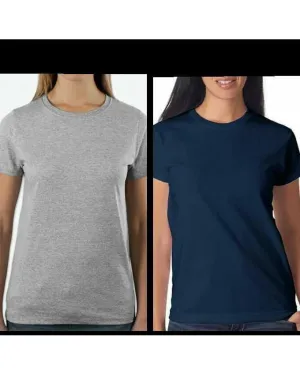 Pack of-2 Light Grey and Navy Blue Basic Tshirts For Women