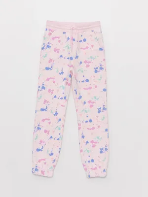 Patterned Girls Jogger Sweatpants With Elastic Waist