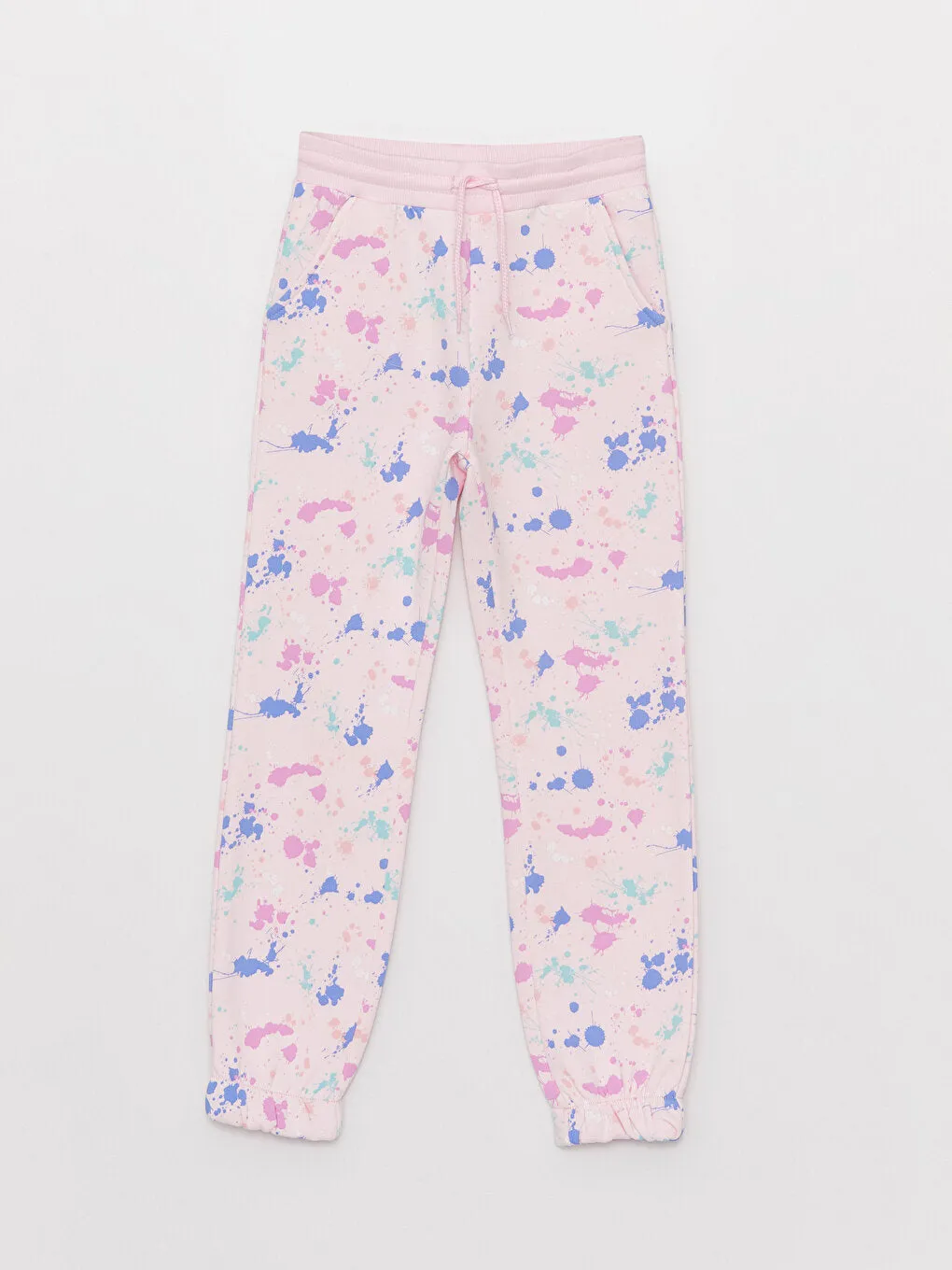 Patterned Girls Jogger Sweatpants With Elastic Waist