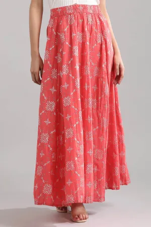 Peach Printed Skirt