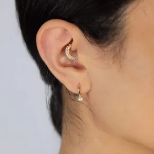 Pearl Drop Huggie Earring